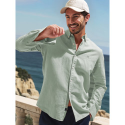 CHEMISE COTON/LIN LERROS.